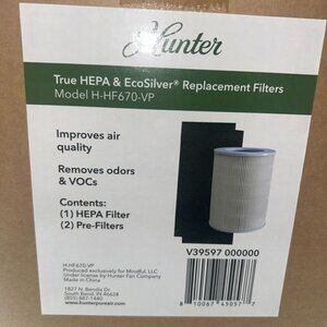 Hunter True HEPA EcoSilver Replacement Filter Model H-HF670-VP V39597 NEW in Box